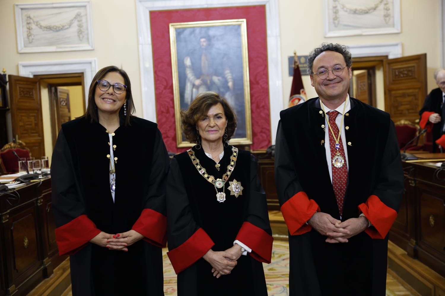 El Fiscal General del Estado, Álvaro García Ortiz, y la Presidenta del CEPC, Rosario García Mahamut, junta a la presidenta del Consejo de Estado